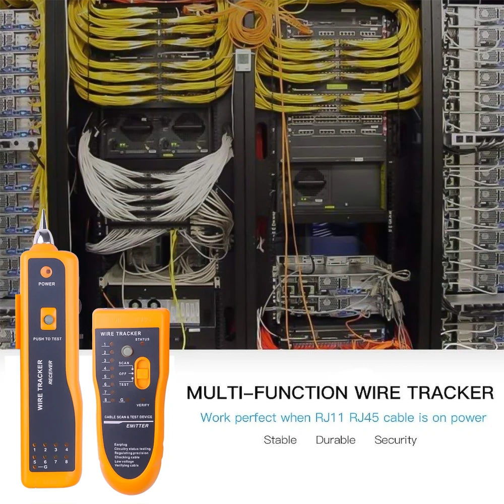 Network Cable Tester LAN Telephone Wire Tracker Diagnose Tone Tracer for STP UTP Cat5 Cat6 RJ45 RJ11 Detector Line Finder Quake