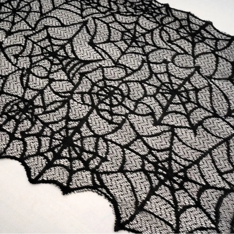 Lace Spider Web Halloween Table Runner Embroidered Table Cover Festive Table Decoration for Themed Party Supplies Quake