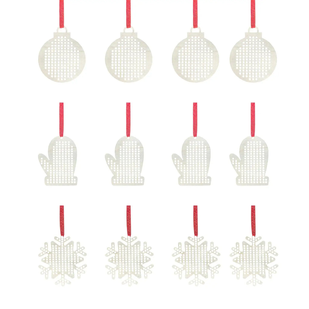 Wooden Cross Stitch Kits for Kids - Festive DIY Christmas Ornaments Set Quake