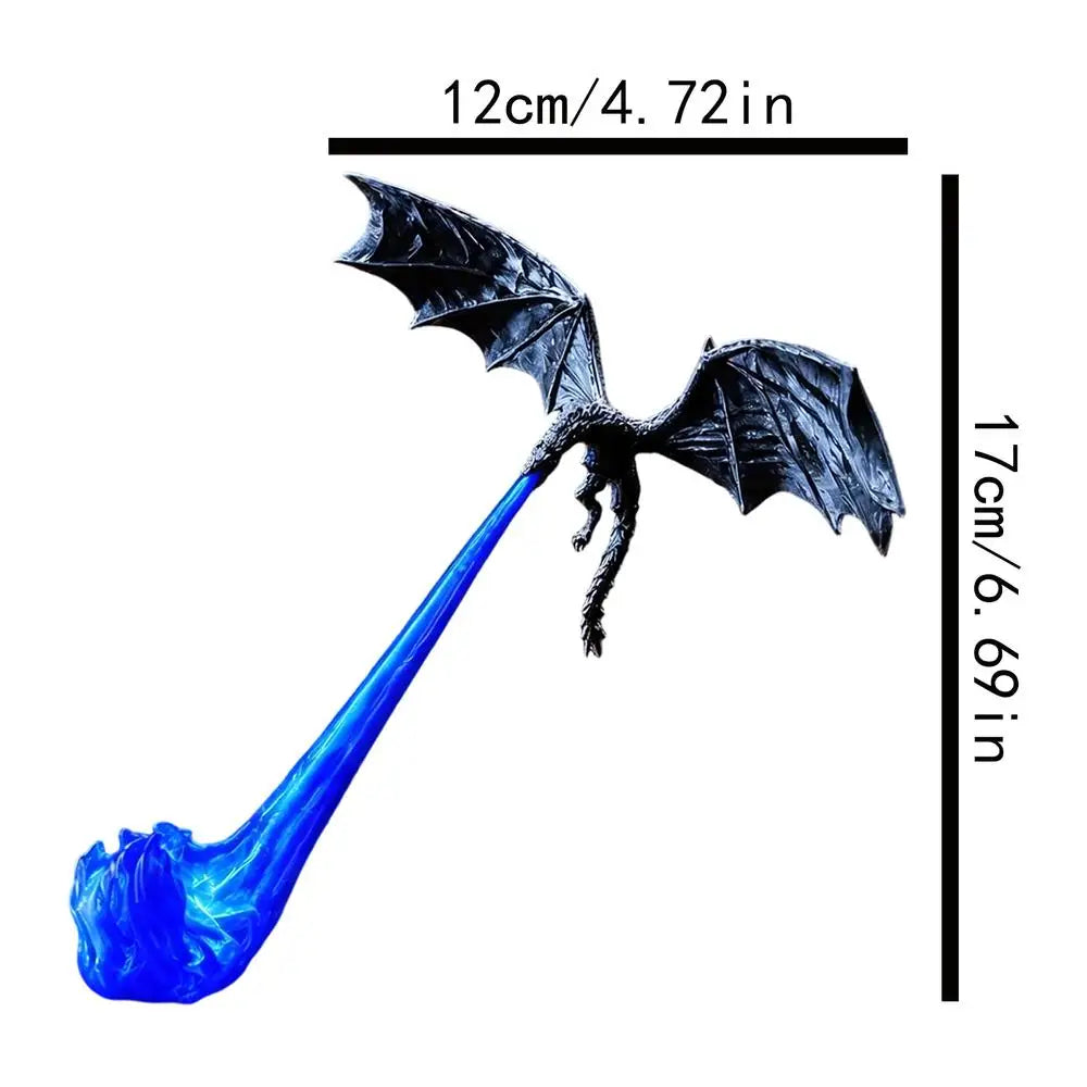 Bookshelf Nook Light 3D Printed Flying Dragon Library Lantern Decor for Nightstand Bedroom Nursery Den Kids Boys Girls Quake Blue