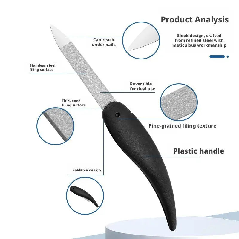 Mini Bird Folding Nail File Washed and Polished Manicure File Double Sided Frosted Abs Plastic Material Nail Art Tools Quake