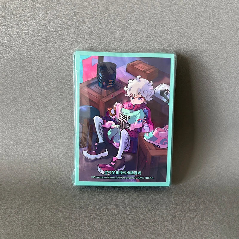 Genuine Pkm TCG Card Sleeves 64PCS Protective Set Nessa Marnie Design Glossy Finish Trading Card Game Accessories Collector Gift Quake pi te