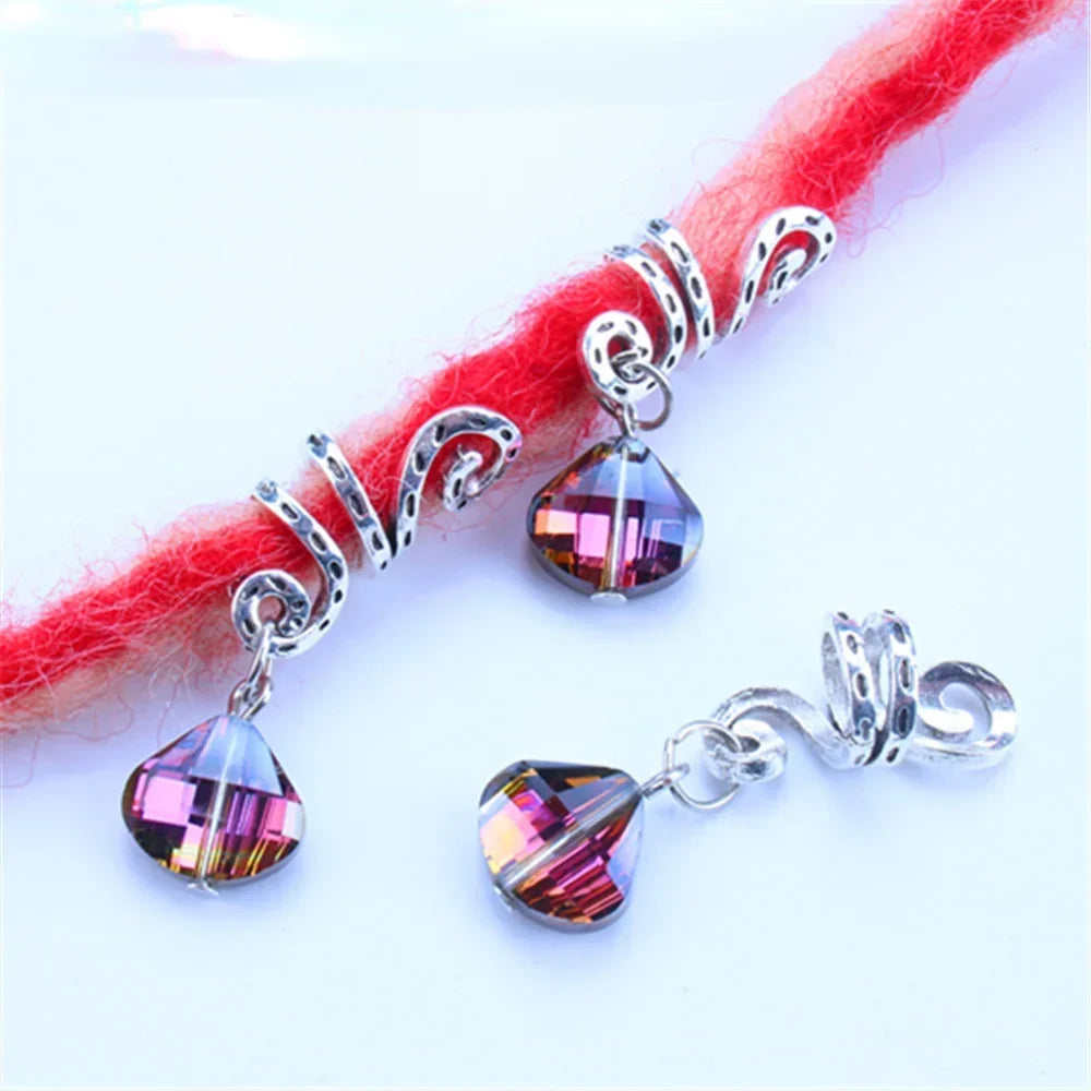 Hair Braided Wig Jewelry Hair Extension Rings Buckle Metal Hollow Out Iron Flower Tube Hair Ring Buckle Headdress Styling Rings Quake 5pcs LQ716-17