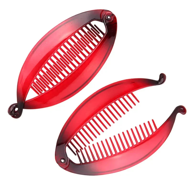 New Fashion Banana Shape Hair Clip Gradient Color Fish Clip Hairpins Hair Accessories for Women Hair Clip Clamp DIY Accessories Quake