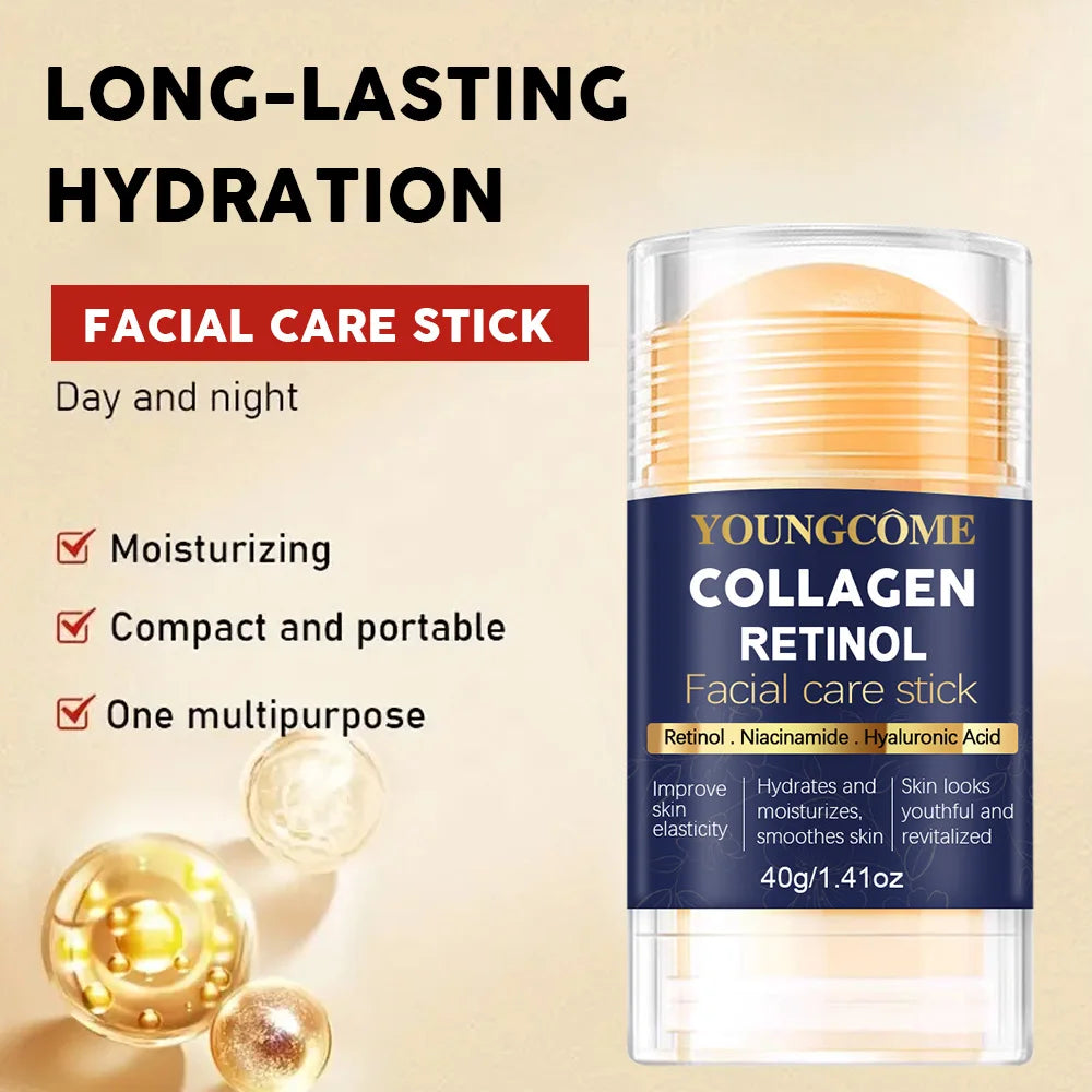 Collagen Retinol Facial Care Stick Moisturizing Deep Hydration Suitable for dry Aging Face Cream Moisturizing Skin Repair Quake
