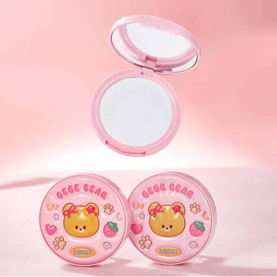 Matte Oil-Control Leather Cute Pressed Powder Lightweight Pore-Blurring Setting Makeup Long-Lasting Valentine's Day Gift Quake