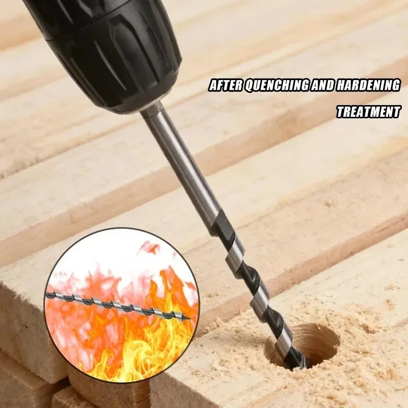 Hex Shank Wood Auger Bit Extended Deep Hole Spindle Dril Carbon Steel Twists Drill Bit Heavy Duty 230mm Long Hole Reaming Tools Quake