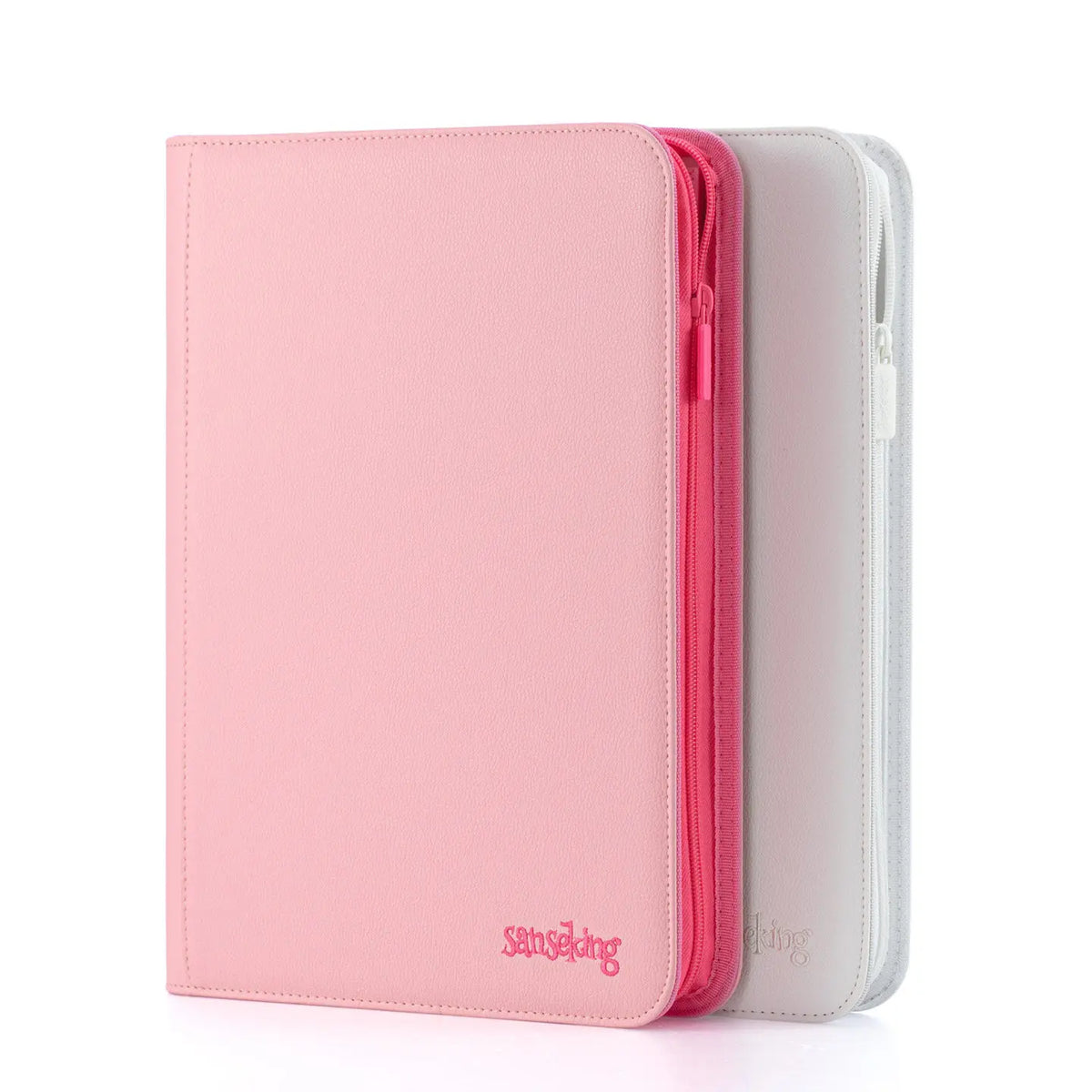 For Pokemon Premium Zipper 4/9/12 Pocket PU Card Binder Aesthetic Pink White Album for Pokemon Cards Game Collection Fan Photos Quake