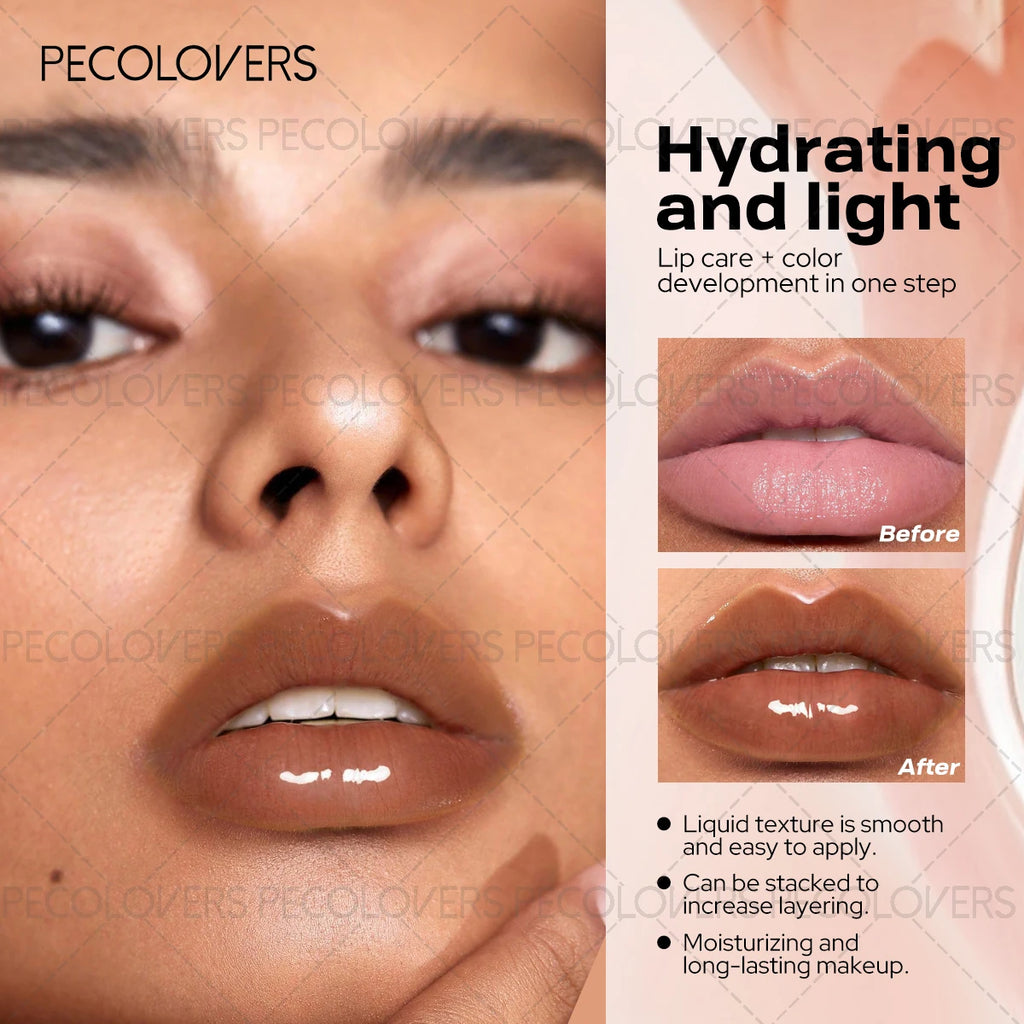 1 Pc Hydrating Highlight Lip Oil Lip Glaze, Silky Moisturizing Lip Gloss Lip Balm, Moisturizing Mirror Gloss, Daily Makeup Quake
