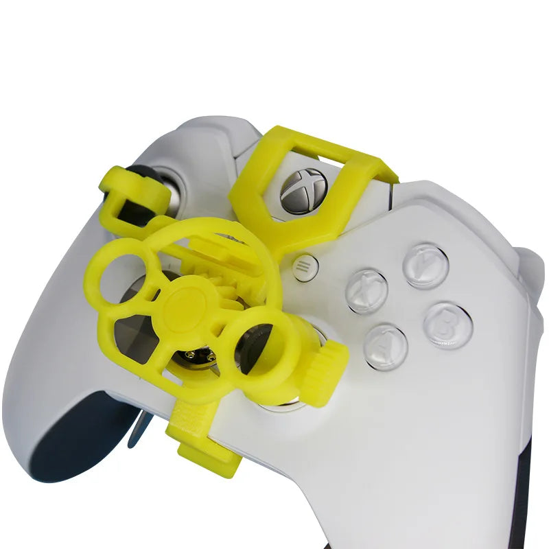 Gaming Racing Wheel Pubg Mobile Joystick 3D Mini Steering Wheel Case Add on for Xbox One X / Xbox One S / Elite Controll Quake YELLOW