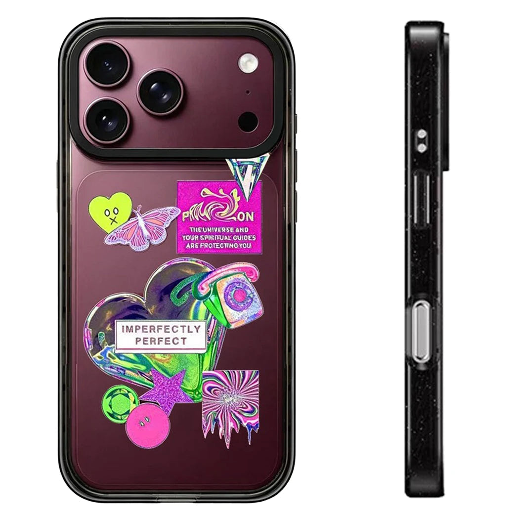 Deserve Love Pattern Impact Black Border Magnetic Case: Compatible with IPhone 18 17 16 15 14 13 Pro Max 18Pro Quake impact (no magsafe) 1 iPhone 14 Pro