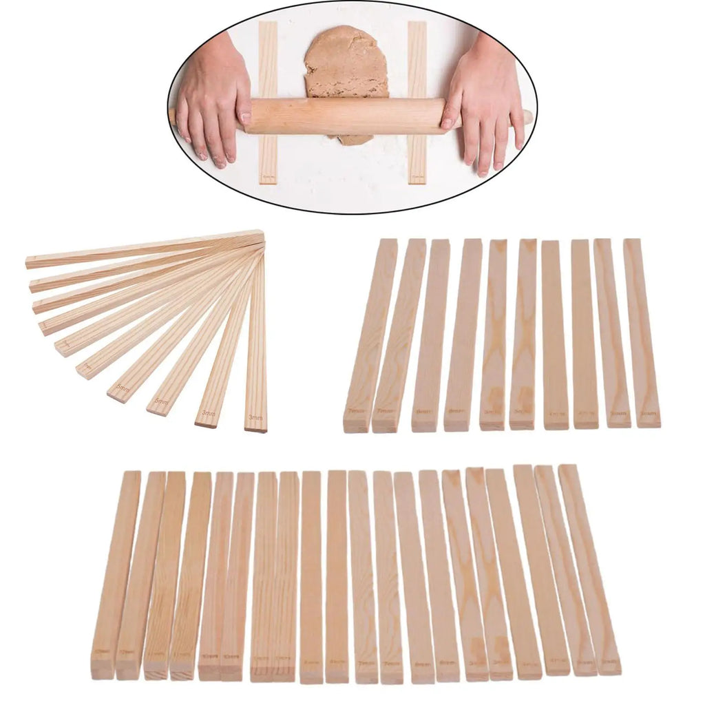 Measuring Strips, Wooden Rolling Pin Guides, Kitchen Tool, Light Cakes, Mud Roller, Mud Sticks, Guide, Mud Board Tools Quake