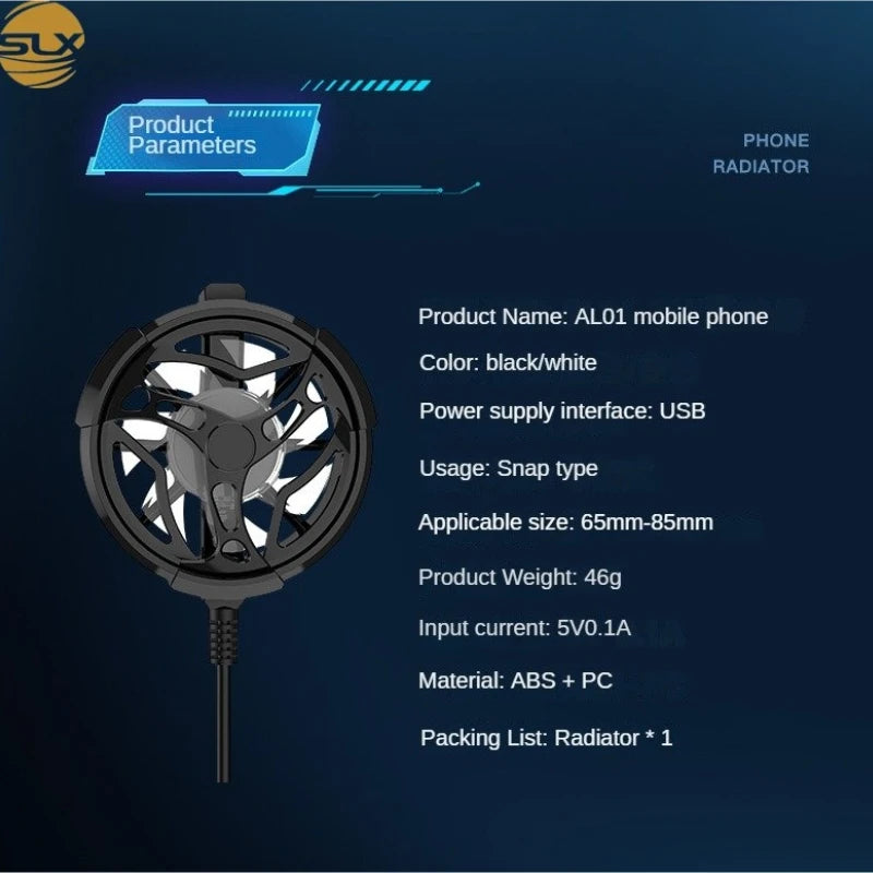 Gamepad Mobile Radiator Big Wind Mobile Fan Mini Portable Cooler for IPhone Samsung Huawei Xiaomi Mobile Phone Universal Quake