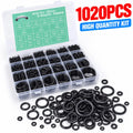 O-ring Repair Set Seal Assortment Kits Black Nitrile O Rings with Storage Box for Plumbing Automotive Machinery Repair Sealing Quake 1020pcs(1box)