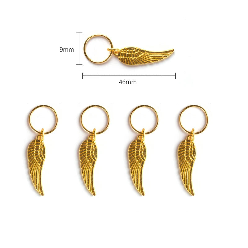 5pcs/Pack Stars Ring Charms Hair Braid Dread Dreadlock Beads Clips Cuffs Rings Jewelry Dreadlock Clasps Hair Accessories Tools Quake 5pcs 23