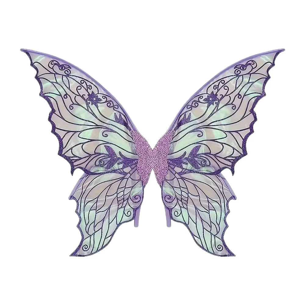 Cute Princess Angel Wing Fairy Wings Organza Dress UP Angel Wings Sparkling Cicada Wing for Women Girls Quake Purple