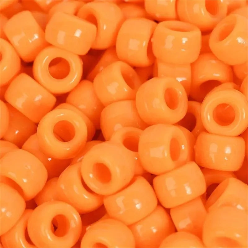 100pcs Colorful Hair Braiding Beads Acrylic Big Hole Beads Pony Hair Beads Jewelry Making Bracelet Necklace Styling Accessories Quake 17