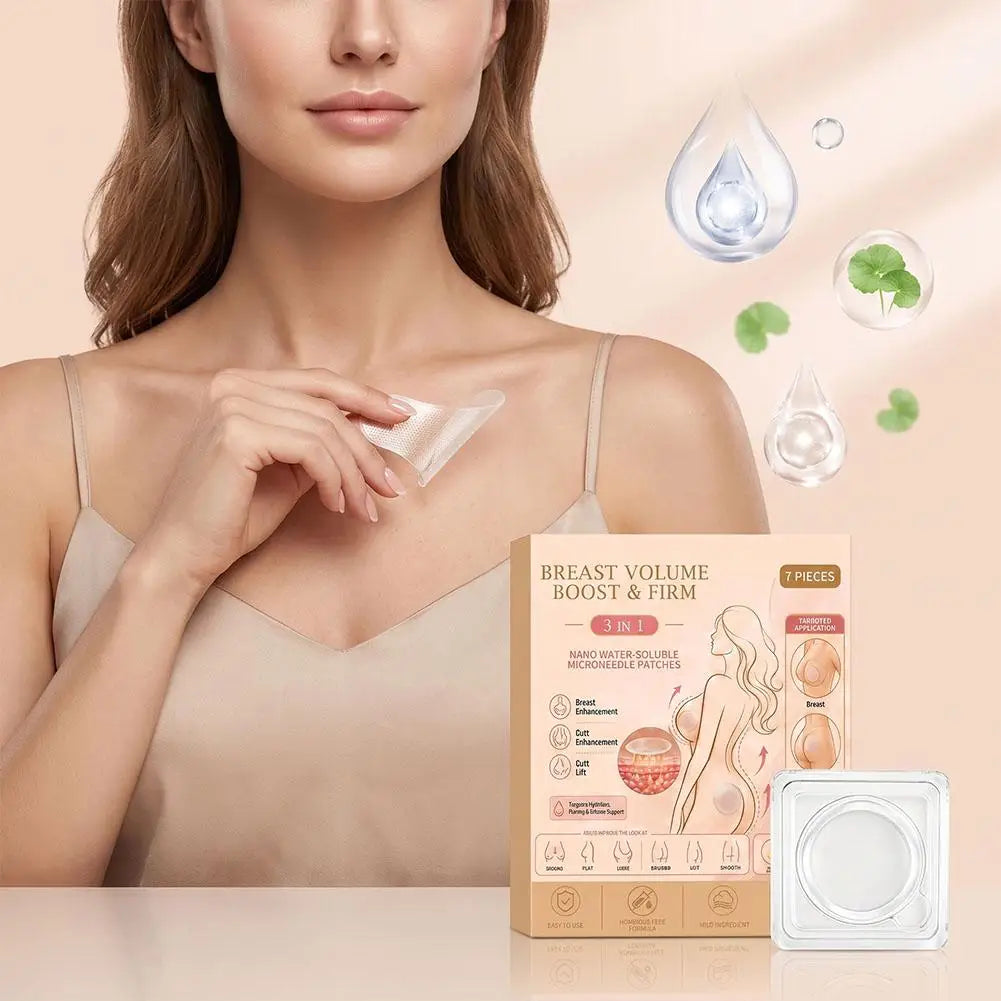 Breast Firming Microneedle Patches Hyaluronic Acid Collagen Chest Buttock Skin Care Hydrating Smoothing Patch Quake
