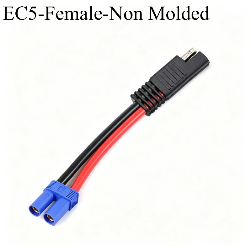 SAE Quick Connect To EC5 Male Female Power Adapter Cable 12AWG Copper Wire For Car Jump Starter Solar RV Motorcycle Battery DIY Quake EC5-F-Non Molded 12AWG 2M