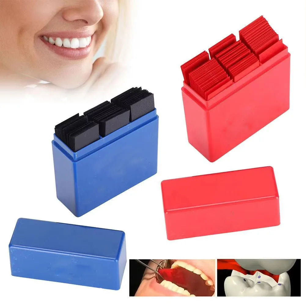 300 Sheets Dental Bite Paper Disposable Dentist Blue/Red Double-Sided Bite Strip Oral Teeth Care Whitening Dentistry Material Quake