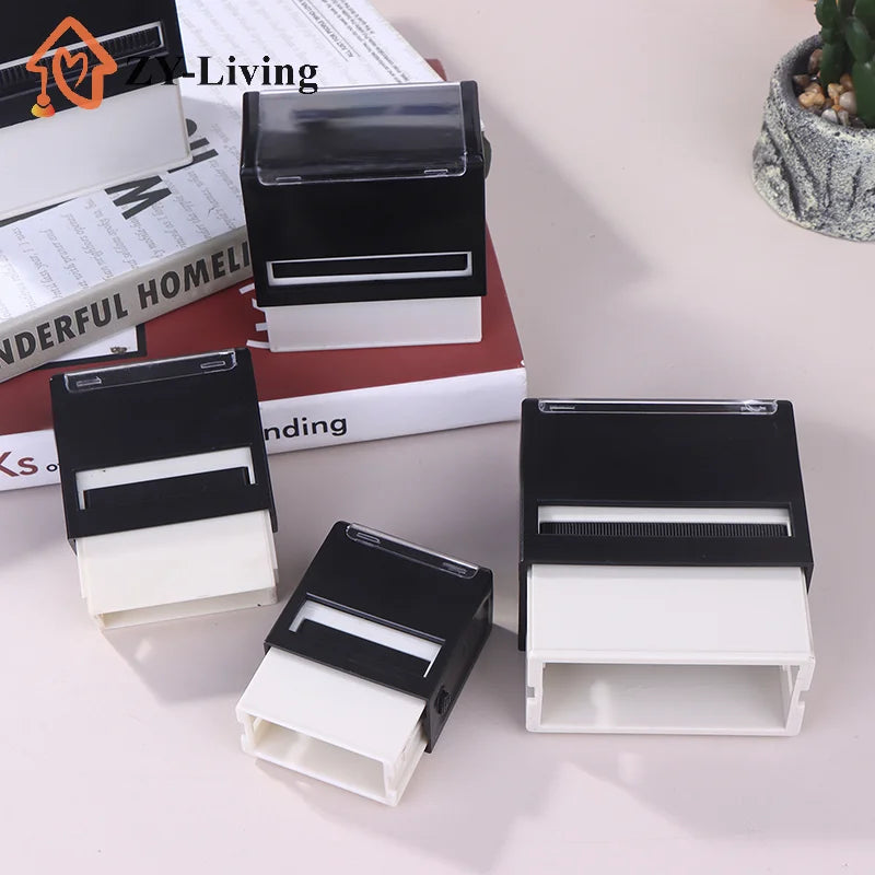 1Pcs Black Rectangular Self-Inking Stamp Case For DIY Custom Stamp Quake