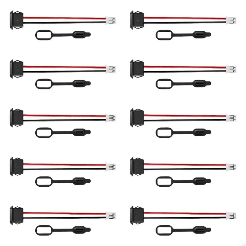 12 V USB C Female Power Cables, 10 Pack with Red and Black Wire Coding for Low-Power DIY Electronic Assemblies K1KF Quake black CN Shangxi