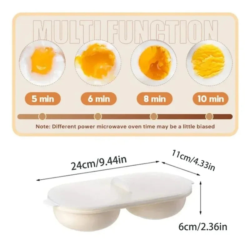1pc Multi Functional Egg Boiler Household Water Boiling Kitchen Microwave Oven High Temperature Resistant Appliance Quake