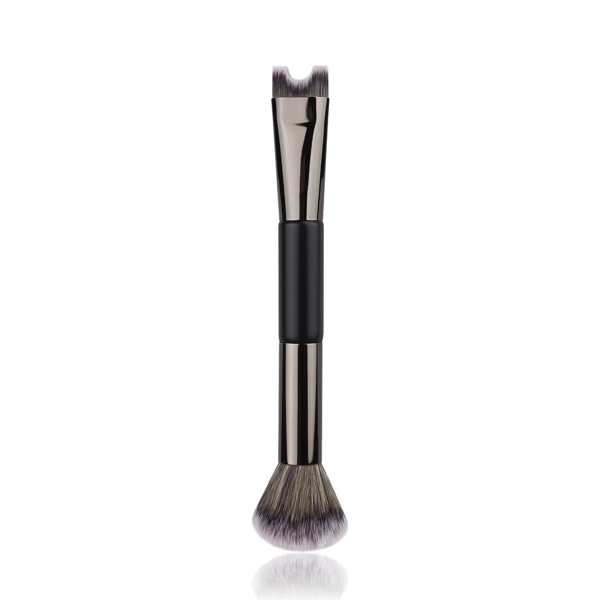 U-Shaped Makeup Brush for Nose Contouring with Dual Ends, Essential Cosmetic Tool Quake GRAY