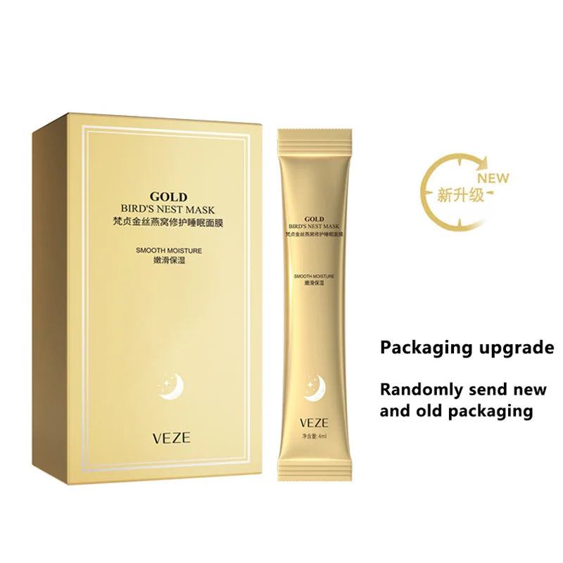 20Pcs Golden Silk Bird'S Nest Sleeping Mask Moisturizing And Hydrating Brightening Complexion Facial Mask Facial Skin Care Quake