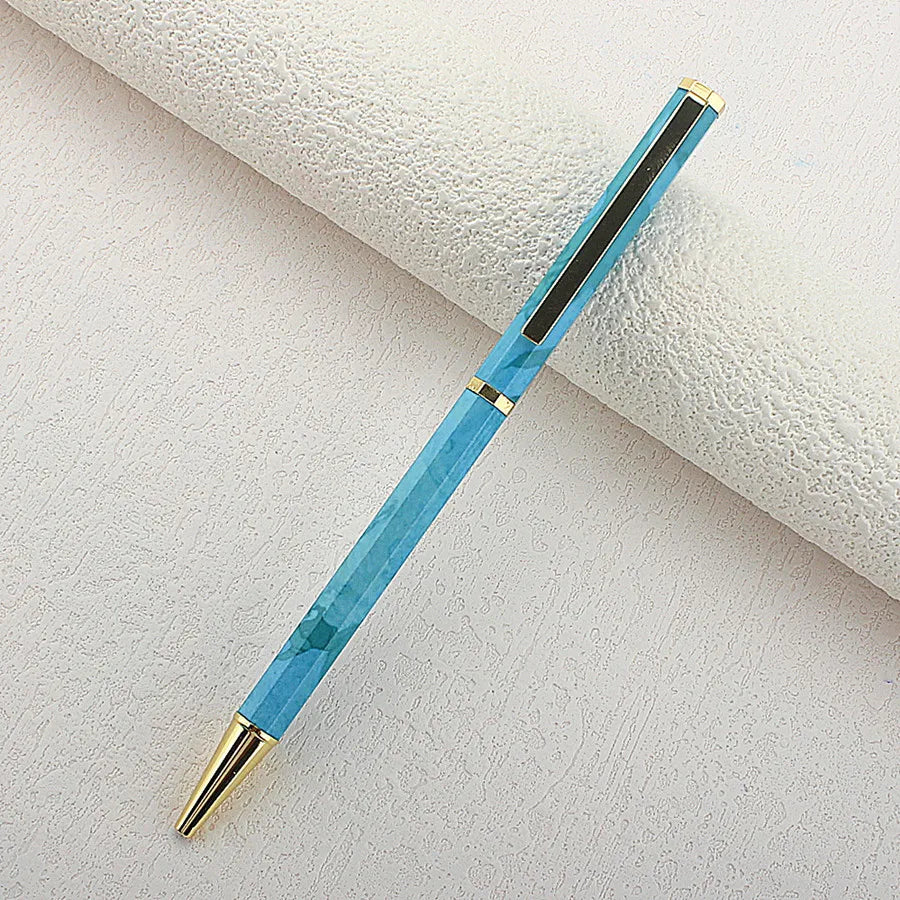 Premium Octagonal shape Metal Ballpoint Pen blue Ink Office Business Writing Ballpoint Pen School Student Stationery Gifts Quake 857-2
