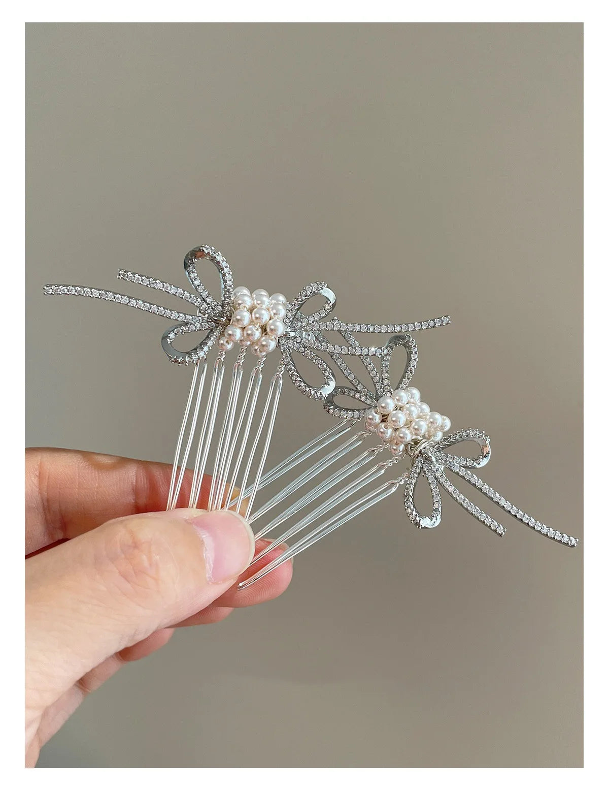 Rhinestone Pearl Hair Comb Clips Bride French Elegant Hair Clip Pins Weeding Bridal Prom Hair Accessories Bridesmaid Decorations Quake