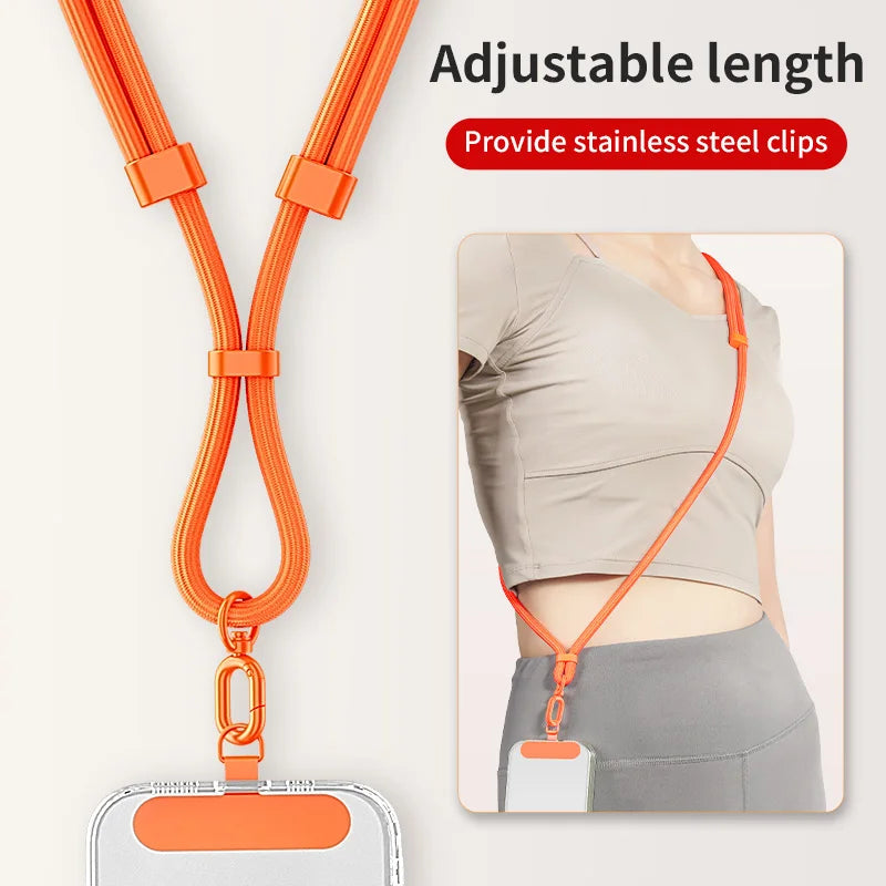Phone Lanyard Adjustable Detachable Neck Cord Outdoor Universal Crossbody Strap Card Clip for Mobile Phone Case Quake
