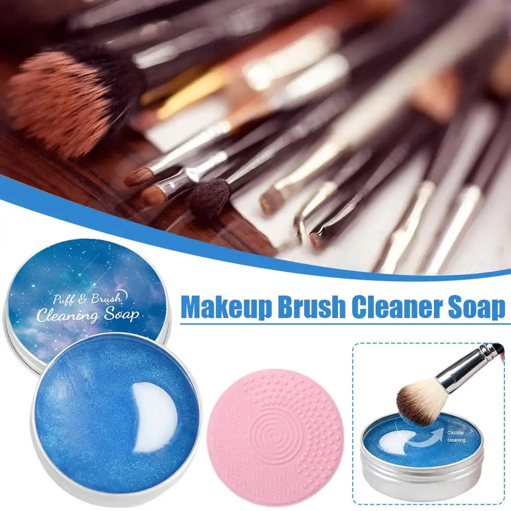 Makeup Brush Cleaner Soap with Silicone Mat, Deeply Cleans Waterproof Makeup for Synthetic & Natural Makeup Brushes & Sponges Quake