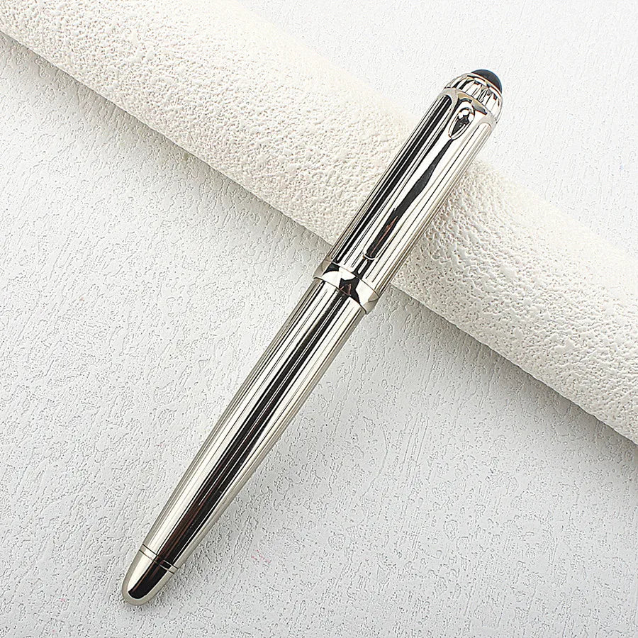 Luxury Big Barrel Rollerball Pen with Silver Clip Smooth Writing for Business Gift (Blue Ink) PK Jinhao 159 Quake