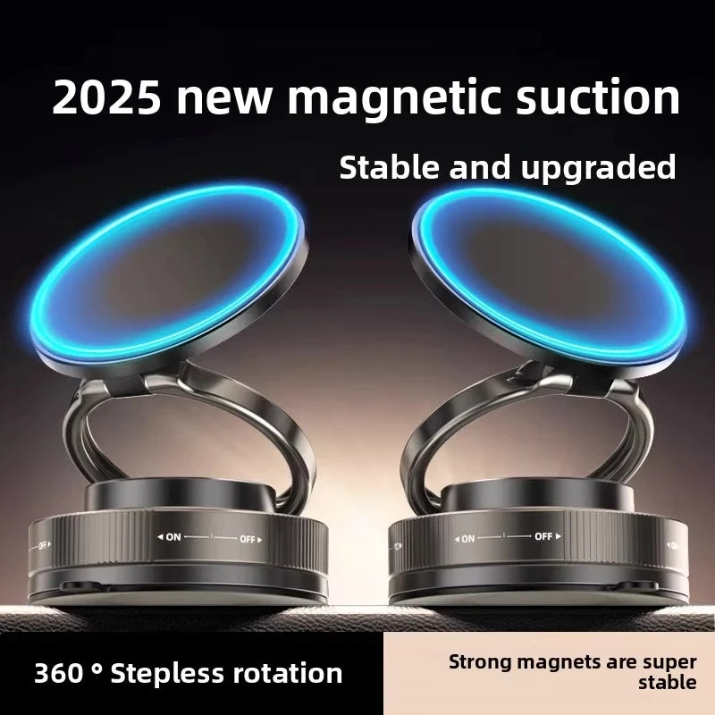 T30 Vacuum Magnetic Phone Holder Stand, for Magsafe Suction Cup Phone MountAdjustable Swivel Lock, for Your Car/Gym/Mirror Quake black