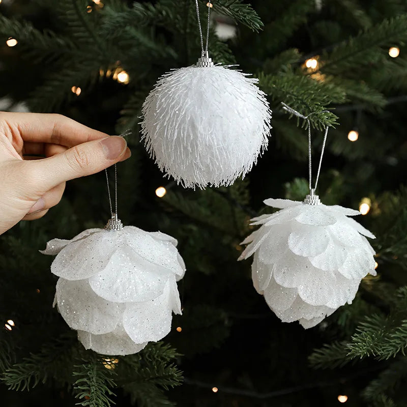 1pc Petal Christmas Ball Tree Pendant Atmosphere Decoration Accessories Decorations for Christmas Quake