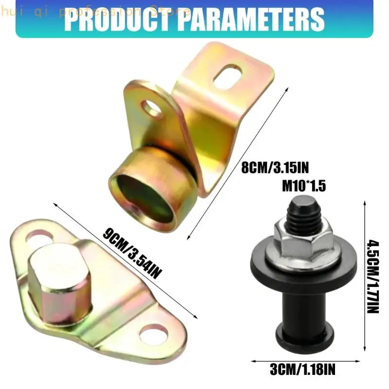 Garage Rear Gate Hinge Repair 8 Piece Replacement Hardware Set with Metal Brackets, Mounting Plates, Bolts and Rubber Bump Stops Quake
