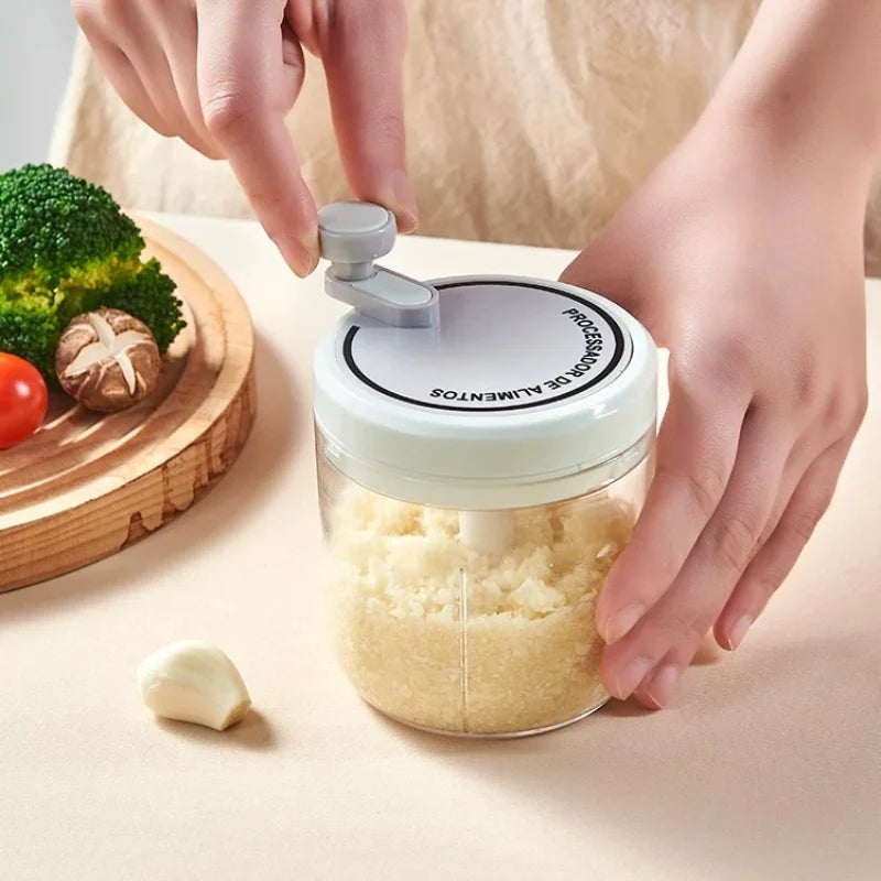 Household Manual Garlic Puree Grinder Kitchen Rotating Garlic Press Manual Garlic Squeezer Quake