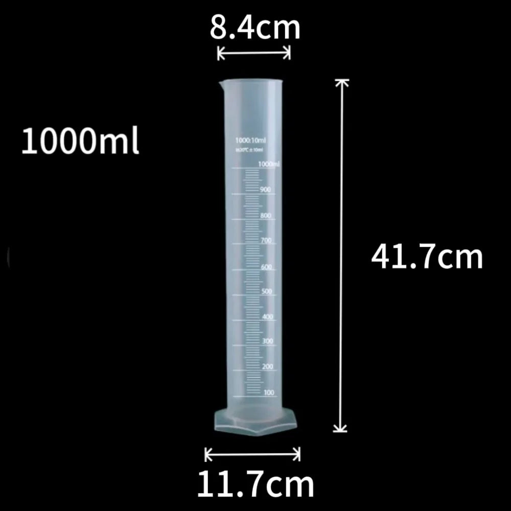 Transparents Graduated Cylinder Plastic Sturdy Measuring Cups Professional Trial Test Liquid Tube for Measurement Usage Quake 1000ml