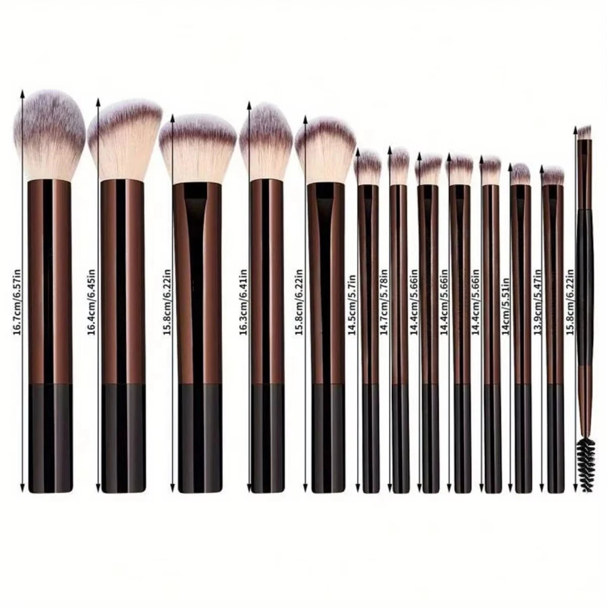 Professional Makeup Brush Set with Aluminum Handles and Soft Synthetic Bristles for Foundation, Powder, Blush, Contour, Eyeshado Quake