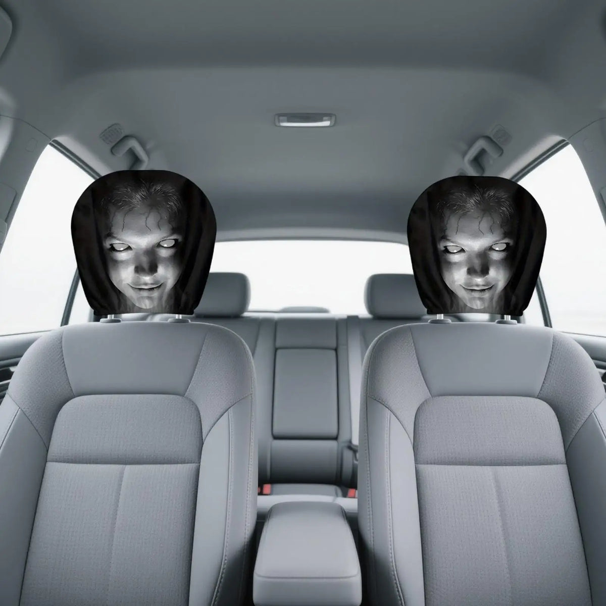 Headrest Covers Soft Funny Spooky Universal Spooky for Trip Travel Daily Commuting Home Trick Party Fall Holiday Event Racing Quake