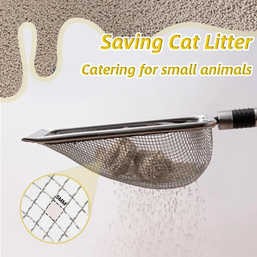 Stainless Steel Cat Litter Scoop – Durable, Easy Clean, Ergonomic Handle, Rust-Resistant, Ideal for Quick Waste Removal Quake