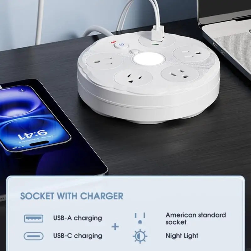 3 In 1 Desk Lamp With Power Outlet And USB Charging Port Adjustable Lighting For Bedroom Study Room Work Place K1KF Quake