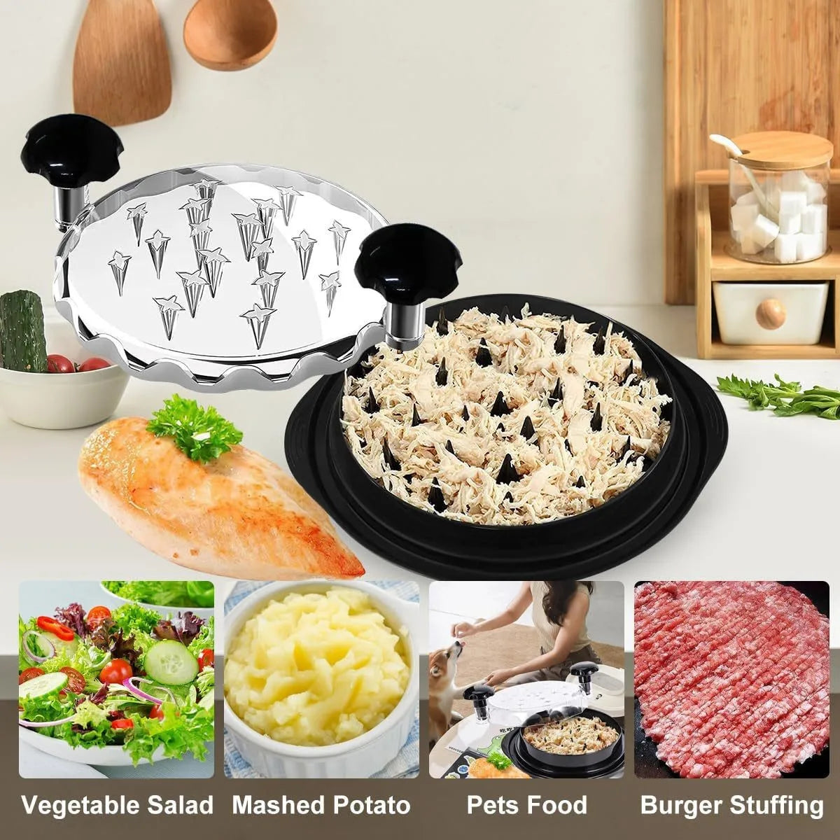 Multifunctional Chicken Breast Slicer Chicken Mincer Home Slicer Separator Auxiliary Food Machine Mince Meat Quake