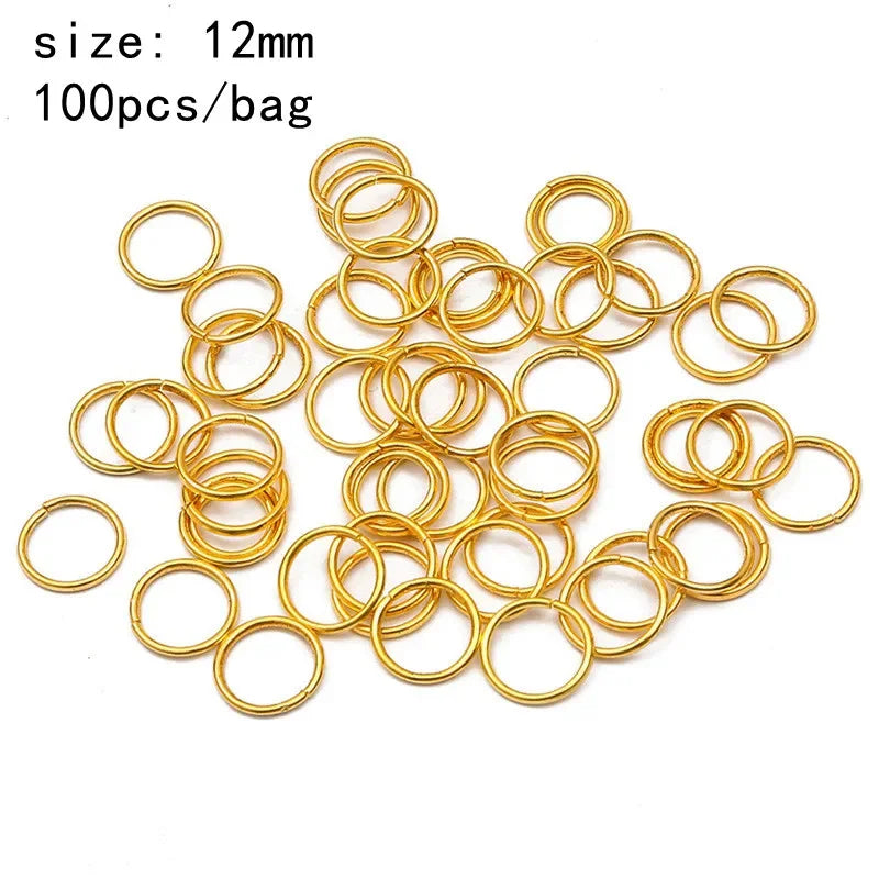 5-100pcs Sliver Gold Hair Rings Hair Braids Dreadlock Beads Charms African Braids Cuffs Hair Rings Jewelry Clasps Accessories Quake 100pcs 12mm NO.20