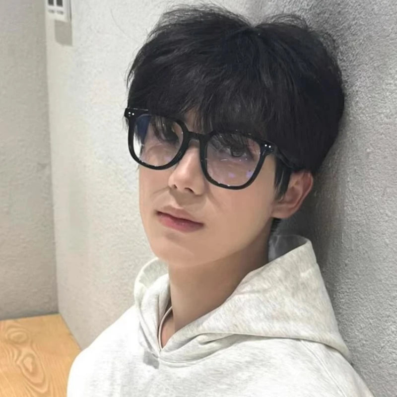 Ultra Light Big Frame Anti Blue Light Glasses Square Face Slimming Eyewear Fashion Computer Eye Protection Daily Office Glasses Quake