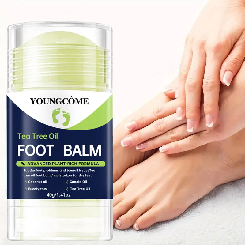 40g TEA TREE OIL FOOT BALM,Contains tea tree extract, hand and foot moisturizer for all skin types,protects dry feet,easy to use Quake