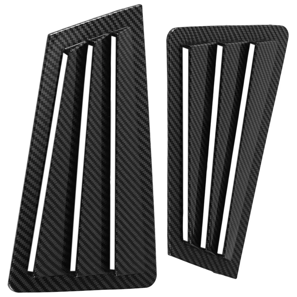 For Mazda 3 Sedan 2003-2008 Car Rear Louver Window Side Shutter Cover Trim Sticker Vent Scoop ABS Carbon Fiber Style Gloss Black Quake