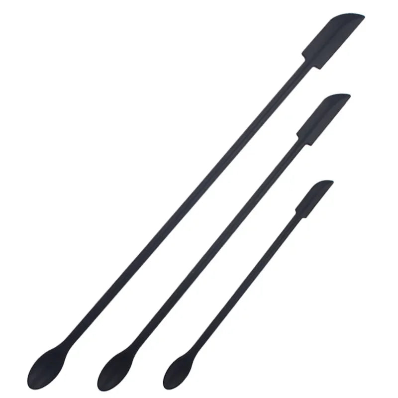 3pcs Silicone Double-head Scraper Cosmetic Face Cream Jam Deep Bottle Scraper Mini Spatula Set Women Professional Makeup Tools Quake black