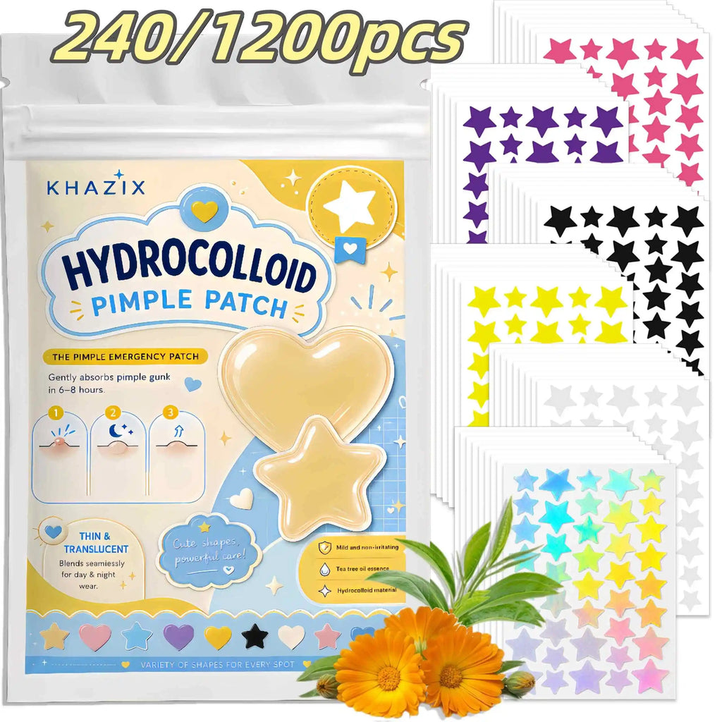 240/1200pcs Star Pimple Patches For Face Hydrocolloid, Absorbing Cover, Tea Tree, Hydrocolloid Acne Patch, Cute Star Pimple Quake